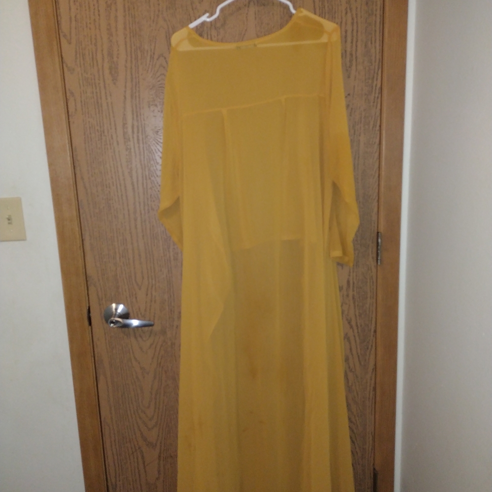 Elegant Yellow Sheer Women's Cover-Up